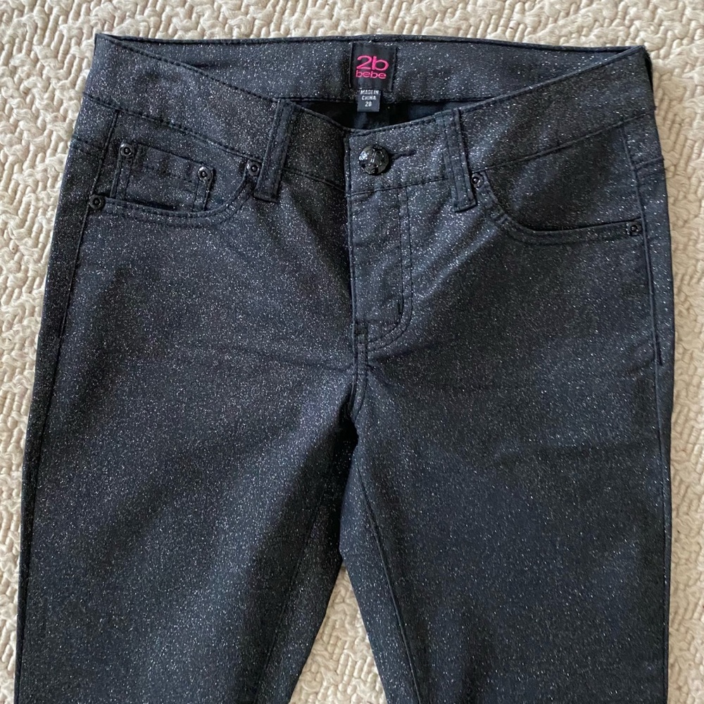 2B Bebe Black Sparkle Stretch Jeans - size 28